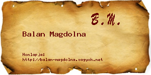Balan Magdolna névjegykártya
